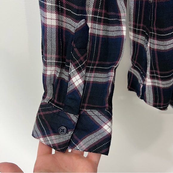 Rails Hunter Plaid Navy Black White Pink Buttondown Shirt Size Large - Picture 6 of 7